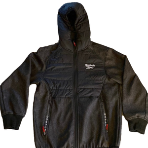 REEBOK Boys zipper coat, size Medium Black in color.